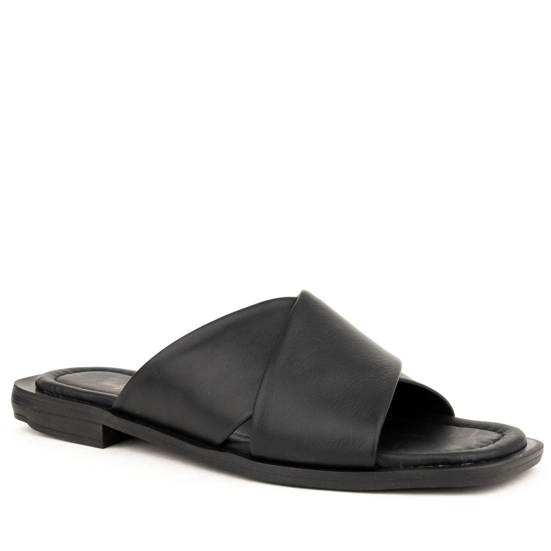 black casual open slippers