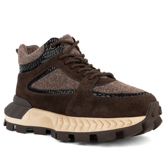 brown casual closed booties