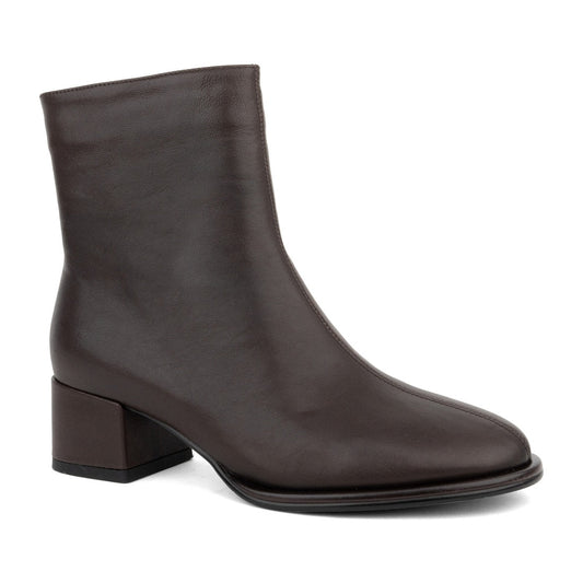 brown casual closed booties