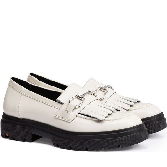 white casual closed loafers