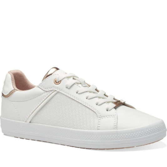 white casual closed women laceup