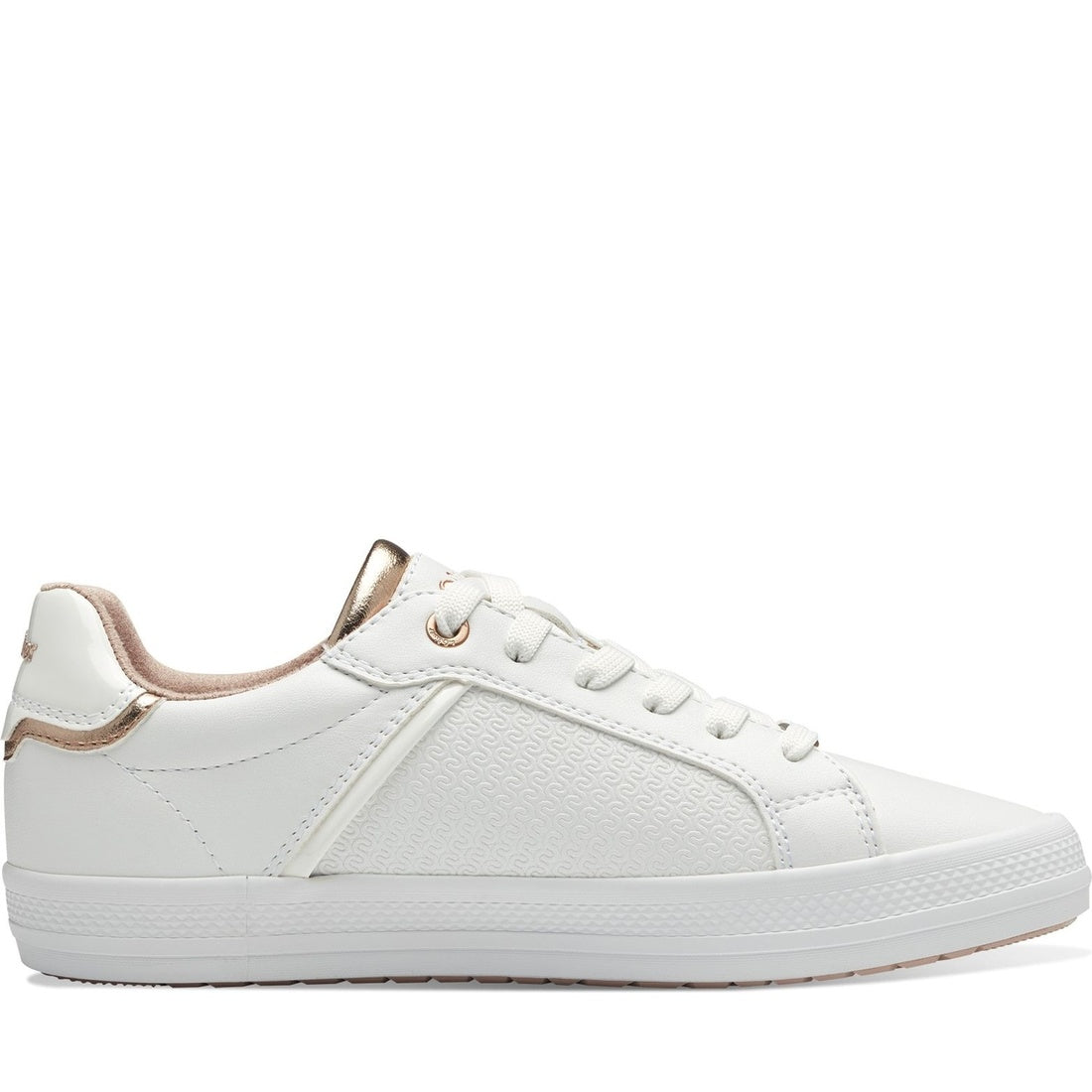 white casual closed women laceup