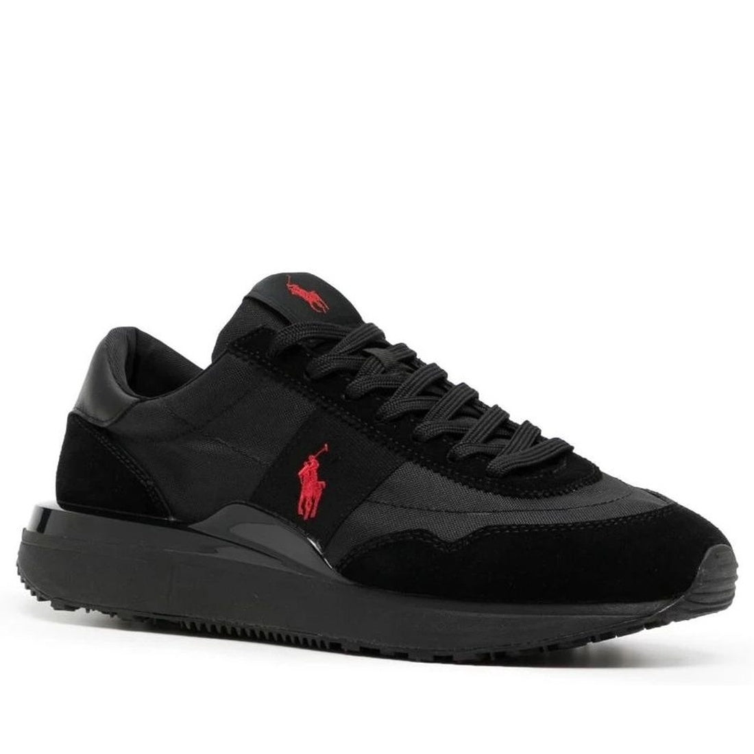 low top lace sneakers black