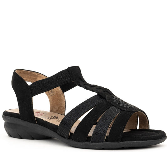 black casual sandals