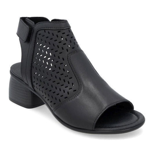 black part-open sandals