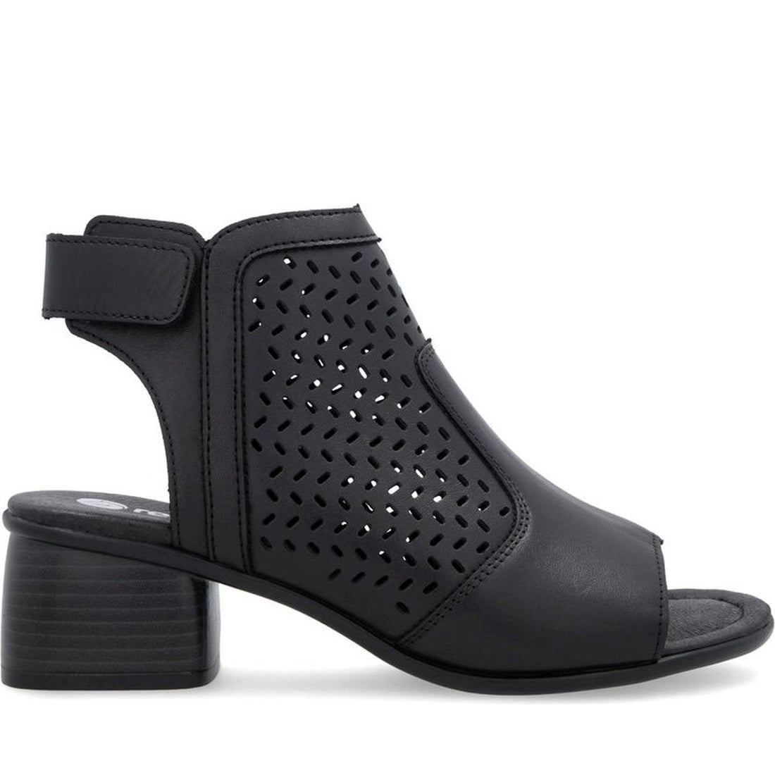 black part-open sandals