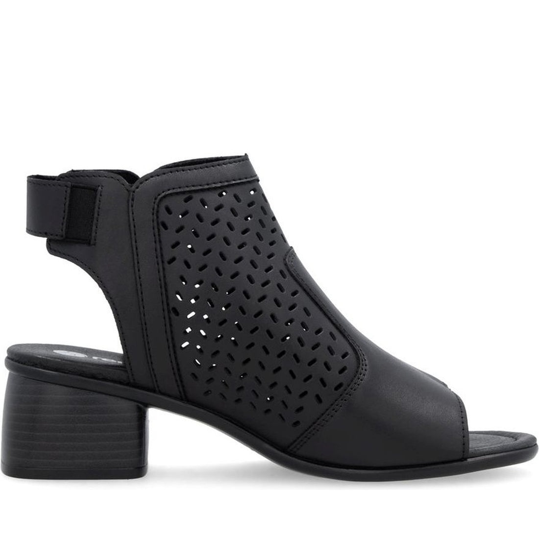 black part-open sandals