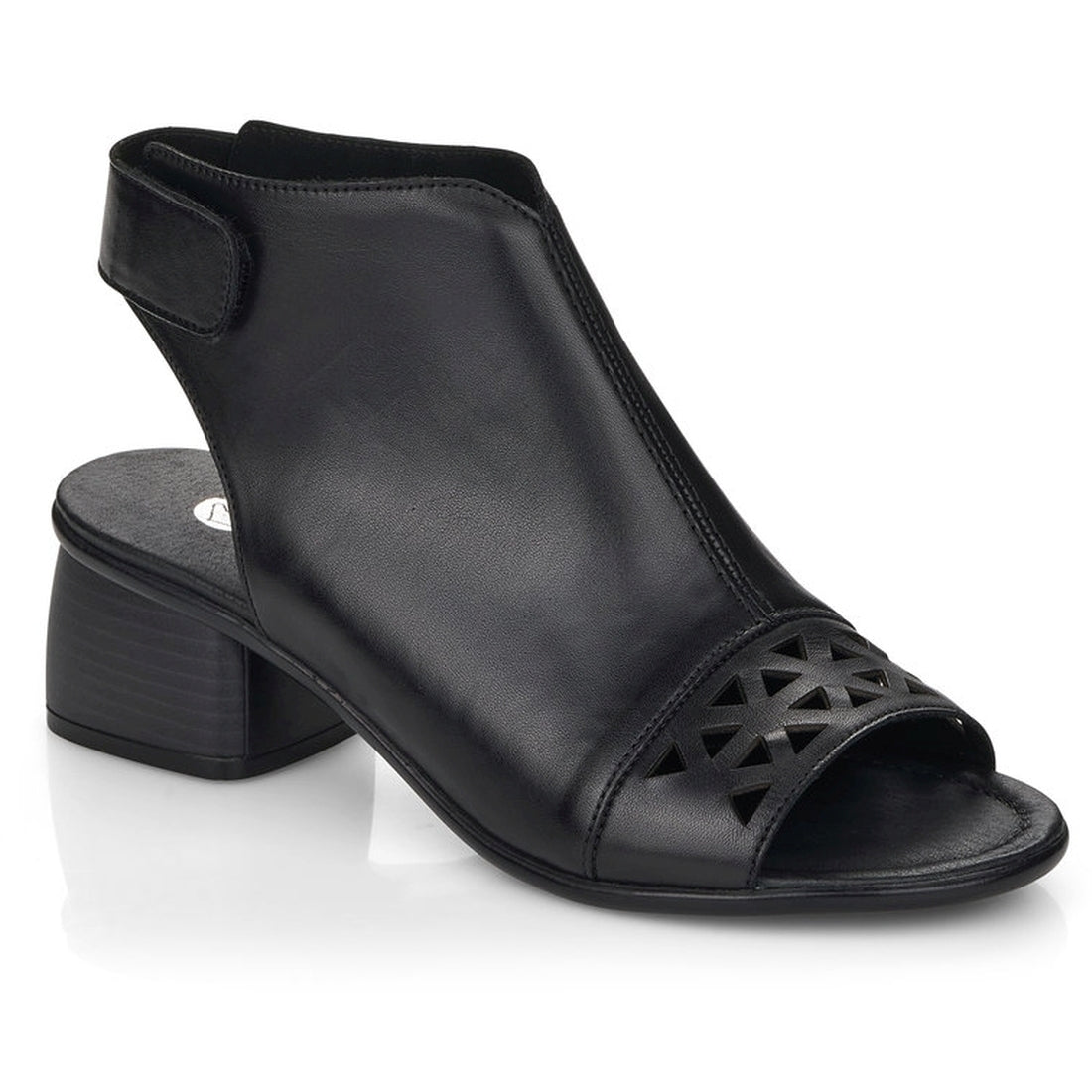 black casual part-open sandals