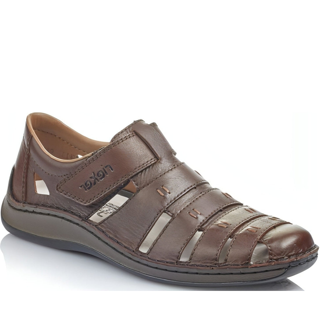 brown casual part-open sandals