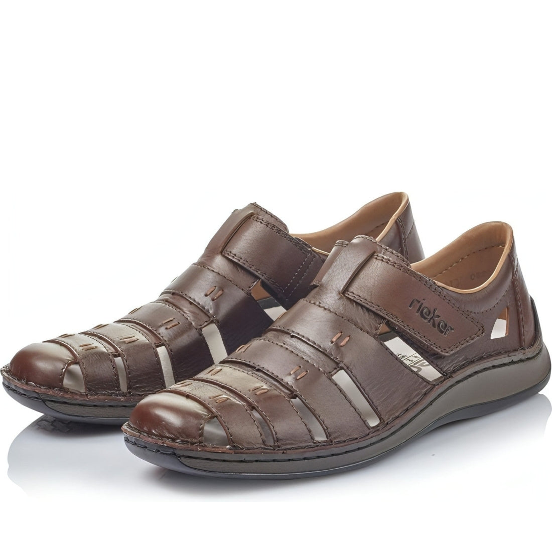 brown casual part-open sandals