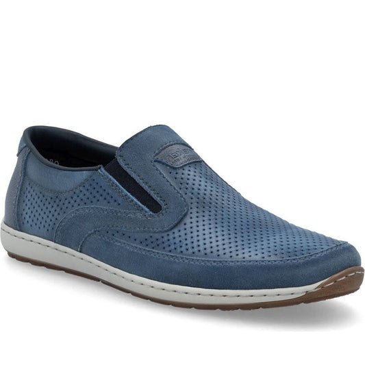 blue casual closed loafers