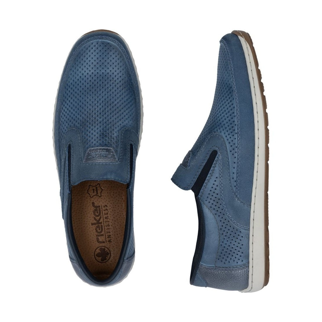 blue casual closed loafers