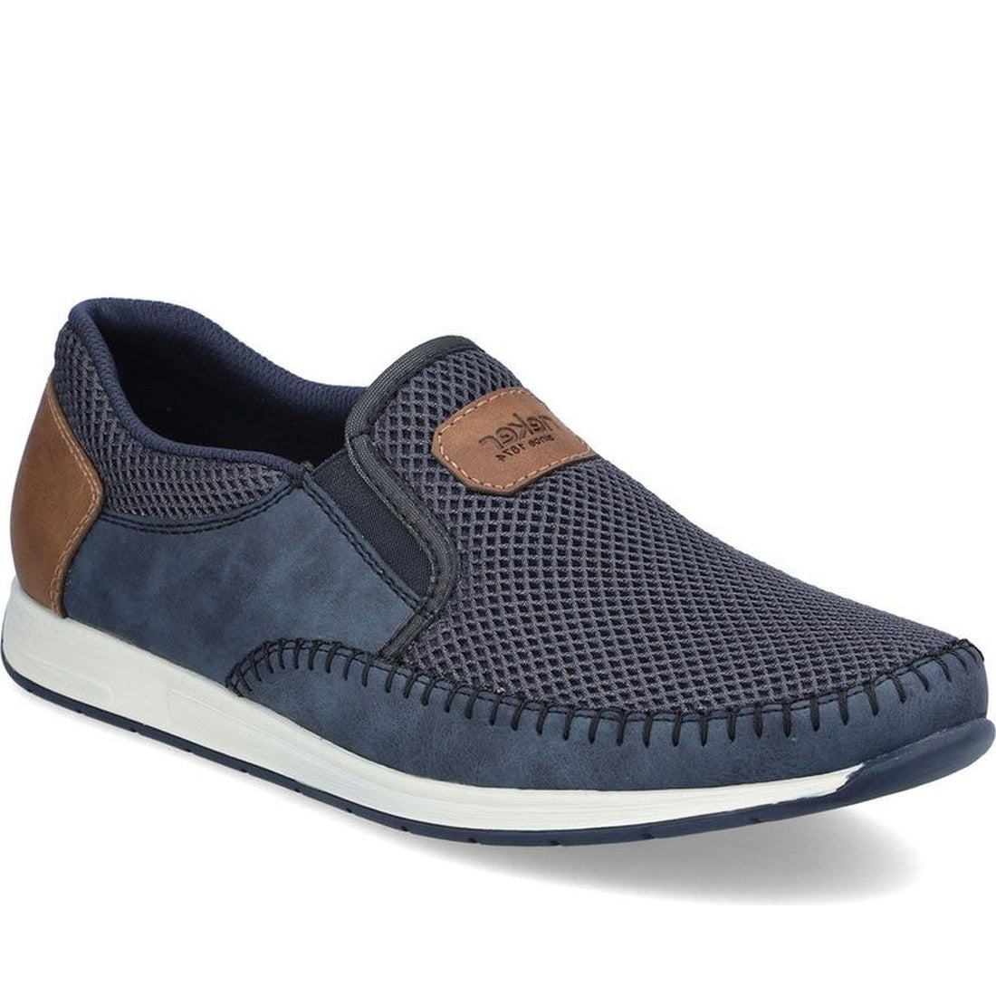 blue casual closed loafers