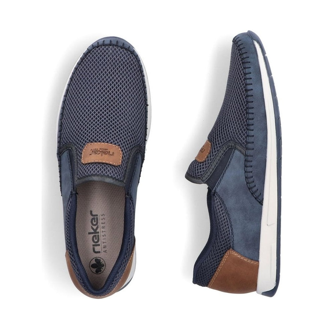 blue casual closed loafers