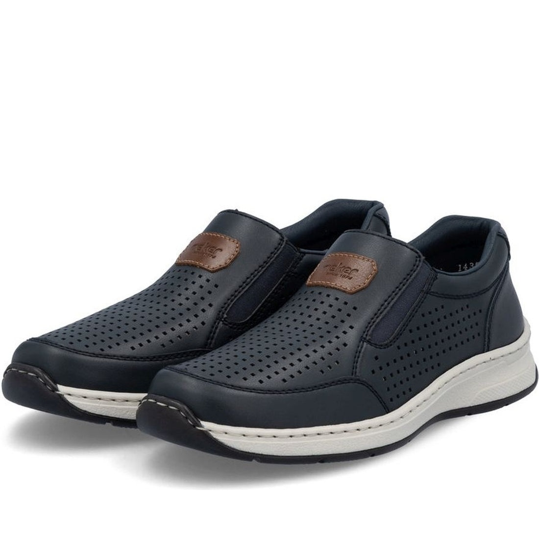 blue casual closed loafers