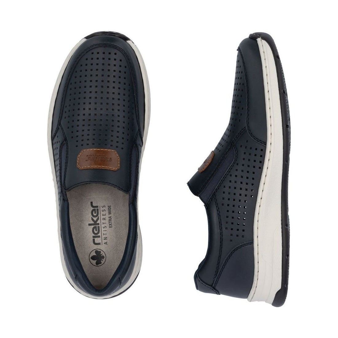 blue casual closed loafers