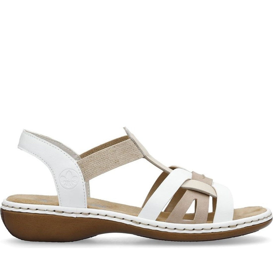 white casual open sandals