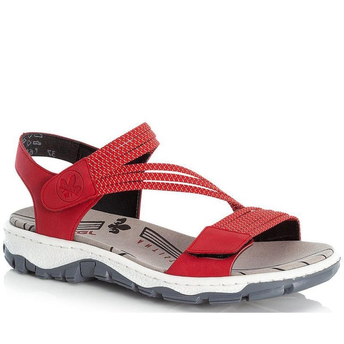 red casual open sandals