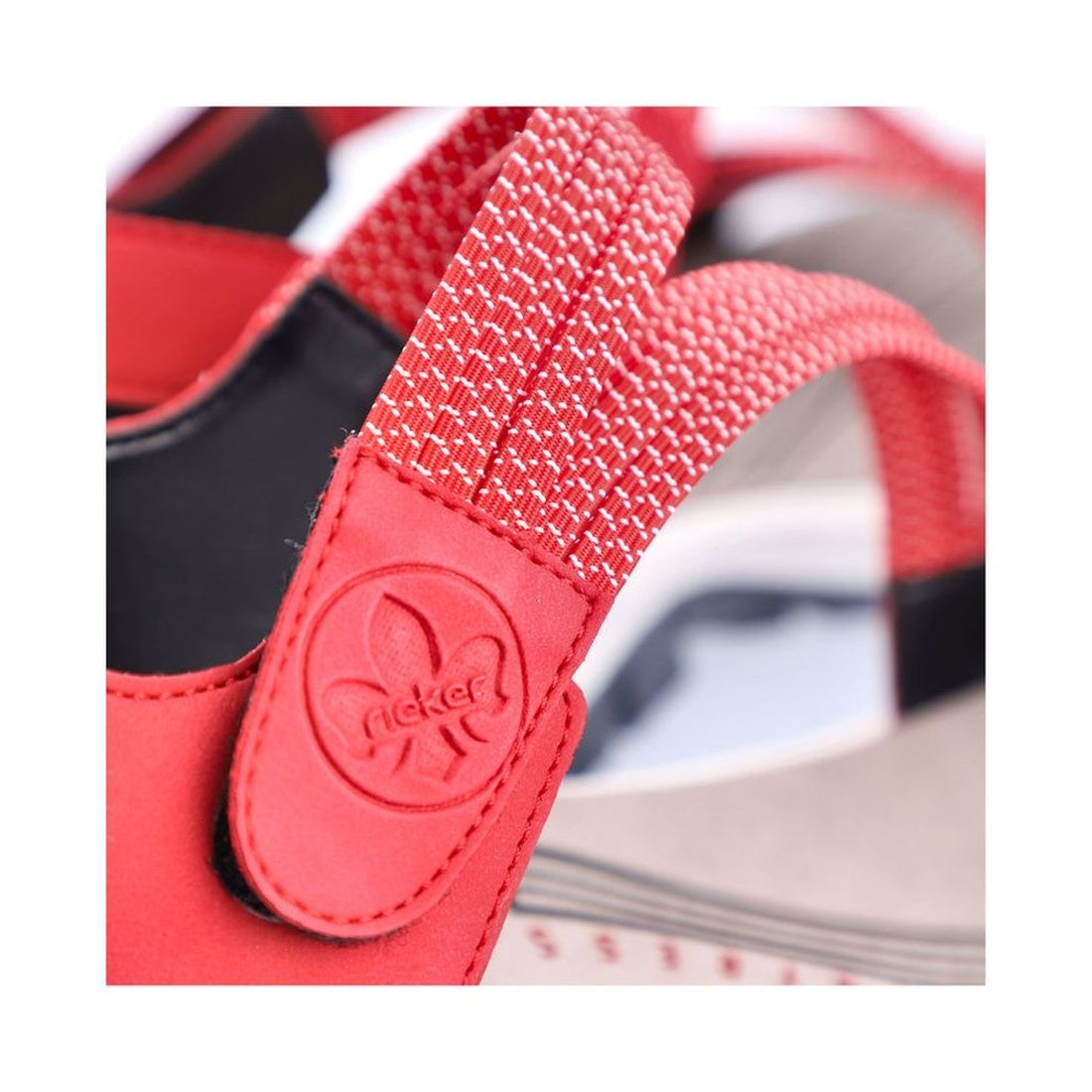 red casual open sandals