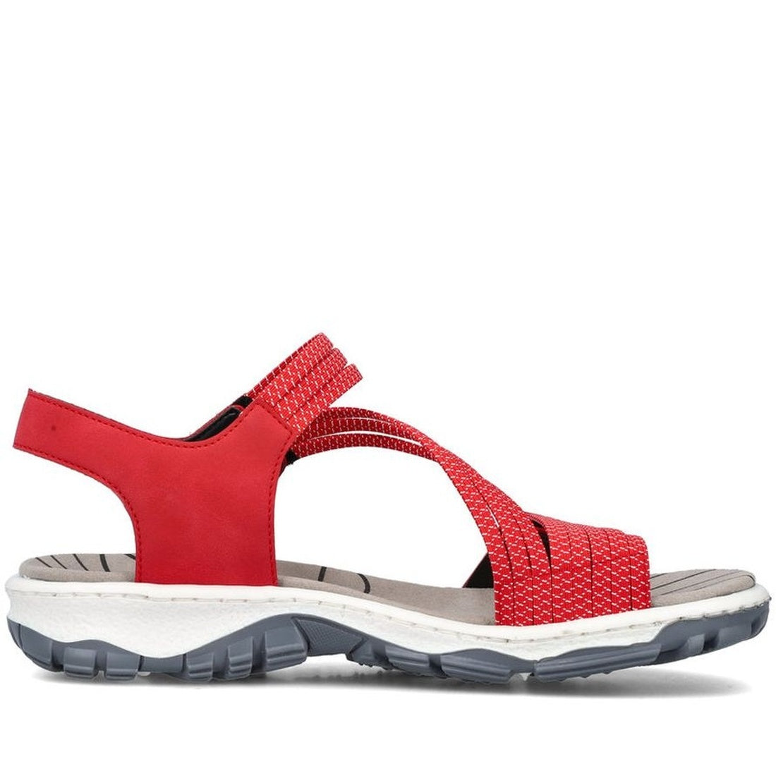 red casual open sandals