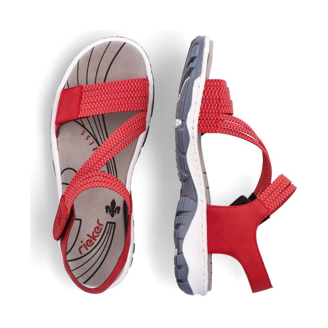 red casual open sandals