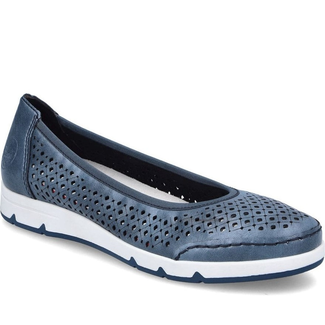 blue casual closed ballerina