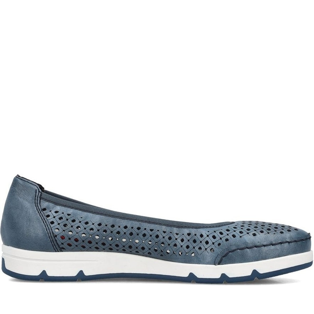 blue casual closed ballerina