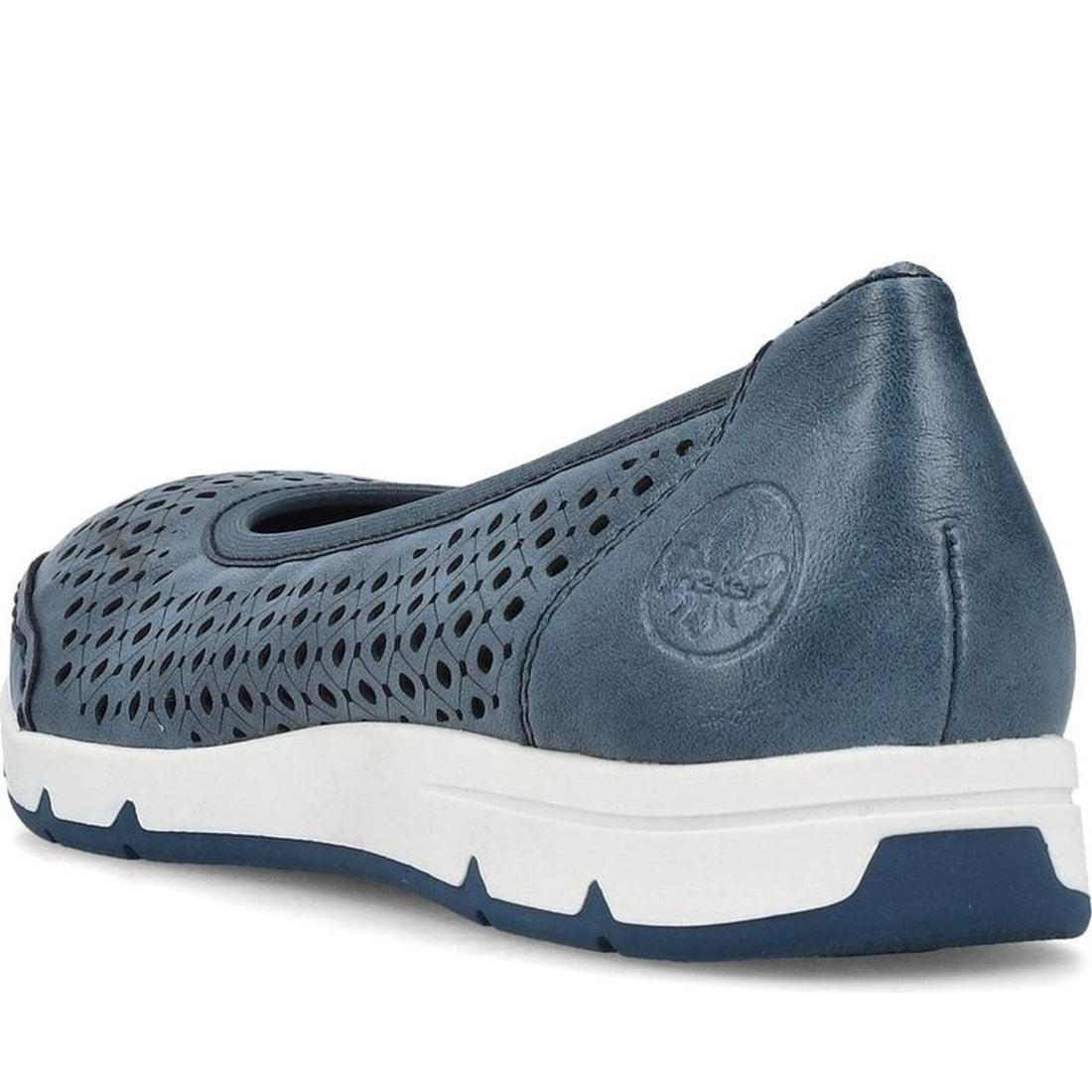 blue casual closed ballerina