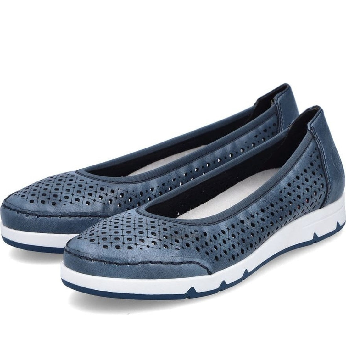 blue casual closed ballerina