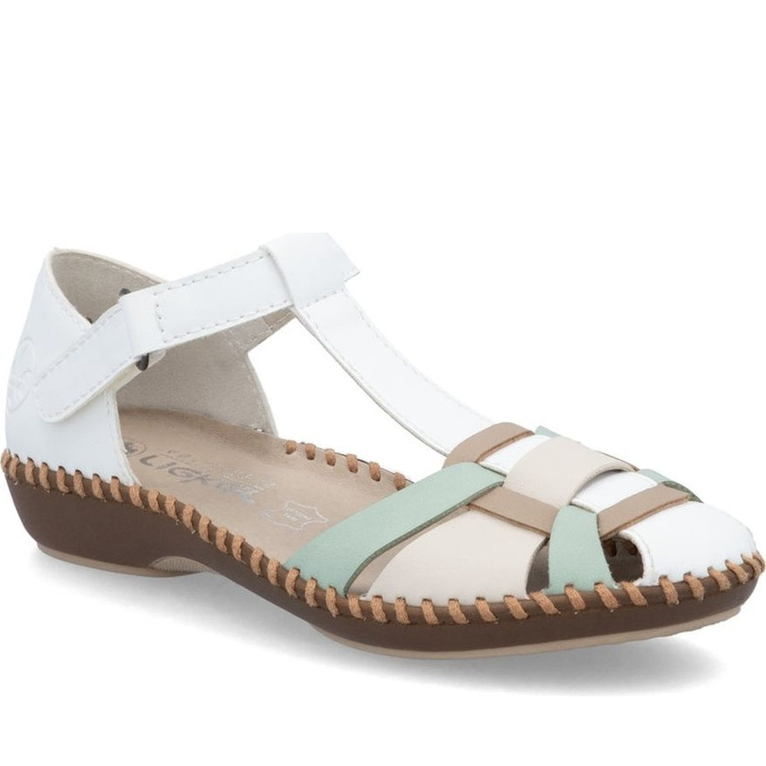 white casual closed sandals