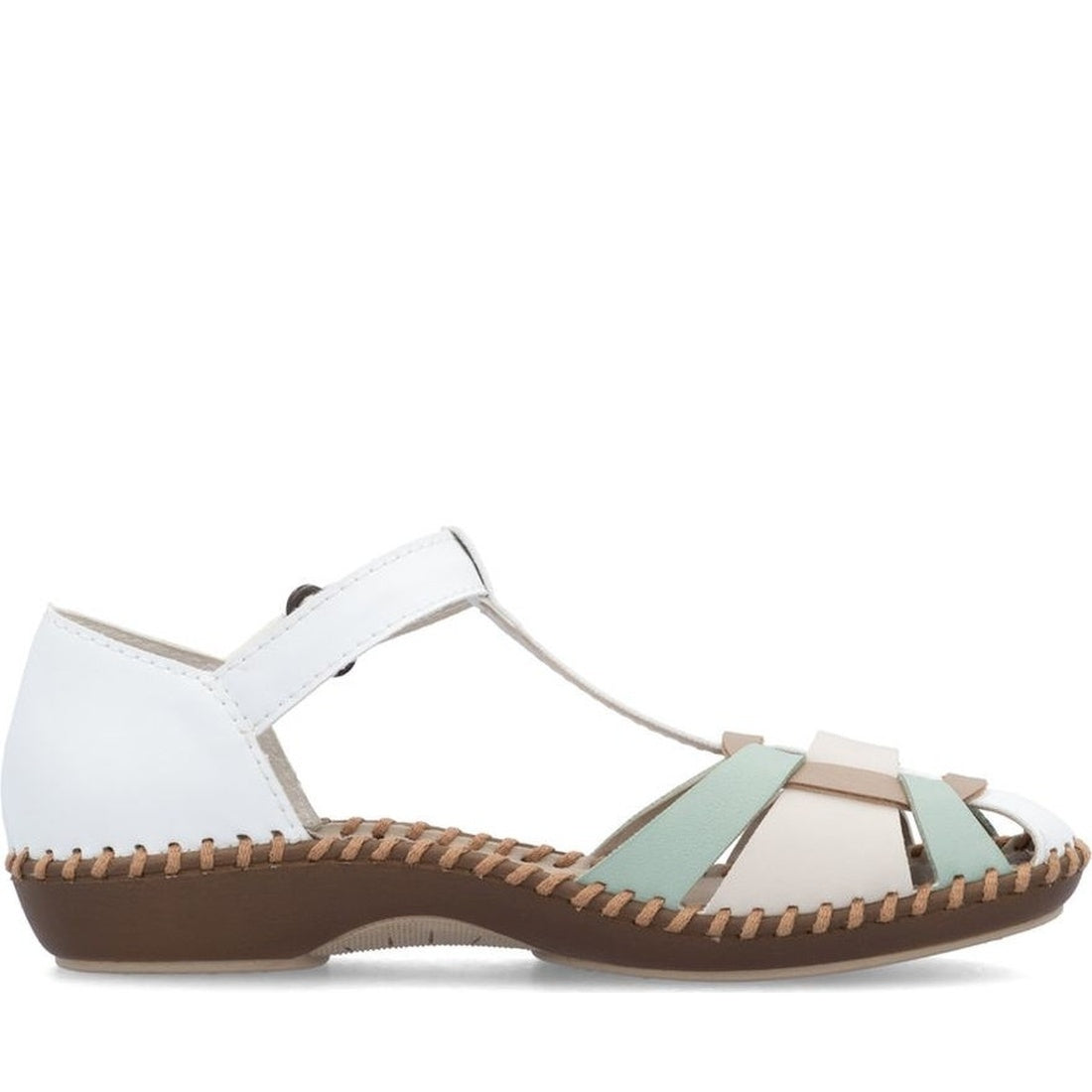 white casual closed sandals