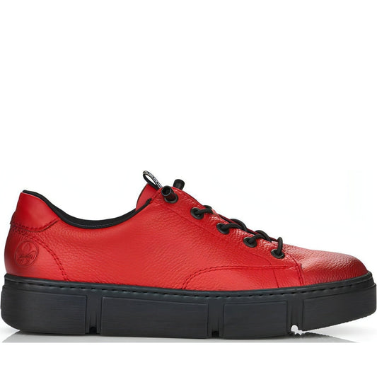 red casual closed sport shoe