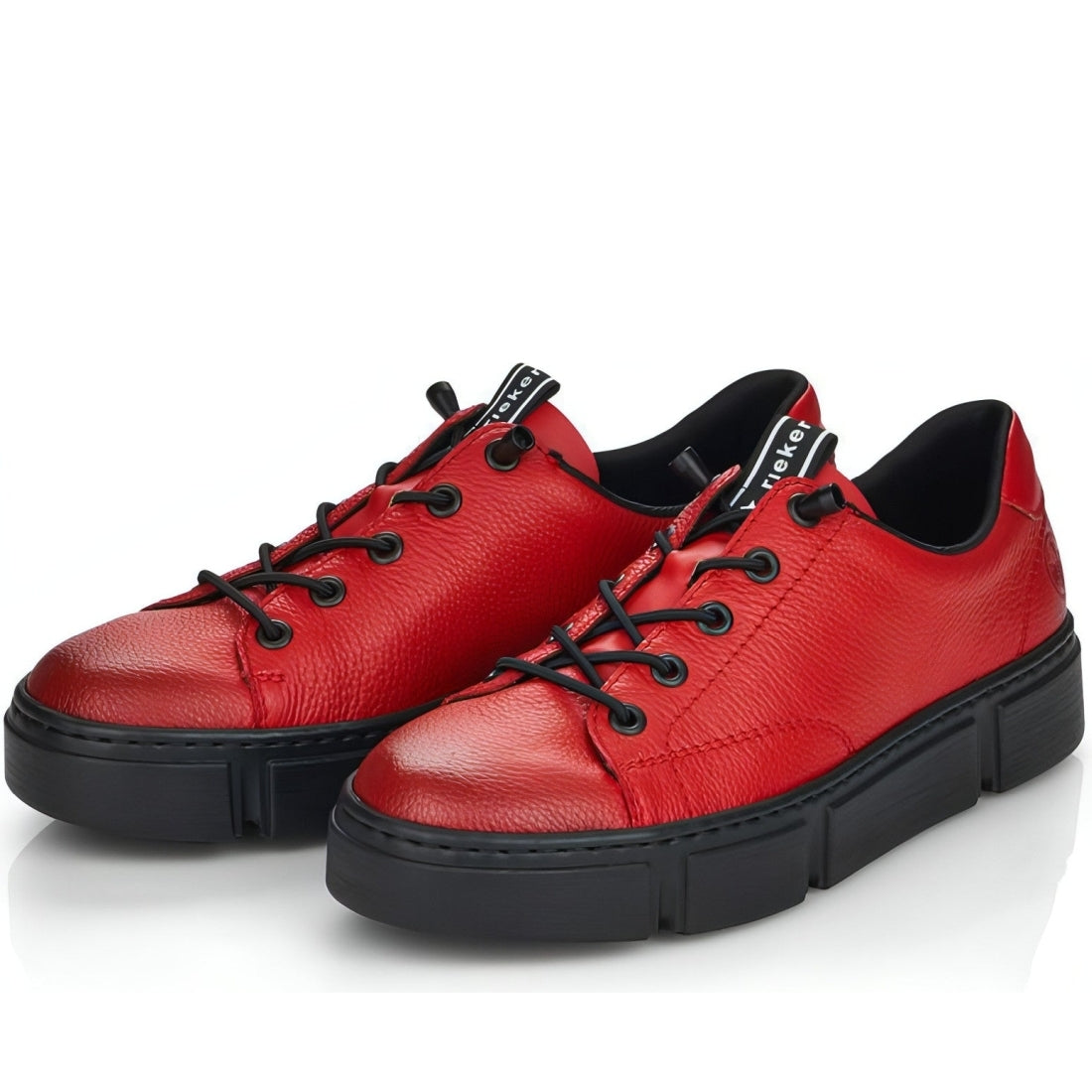 red casual closed sport shoe