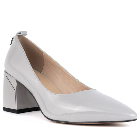 grey elegant closed pumps