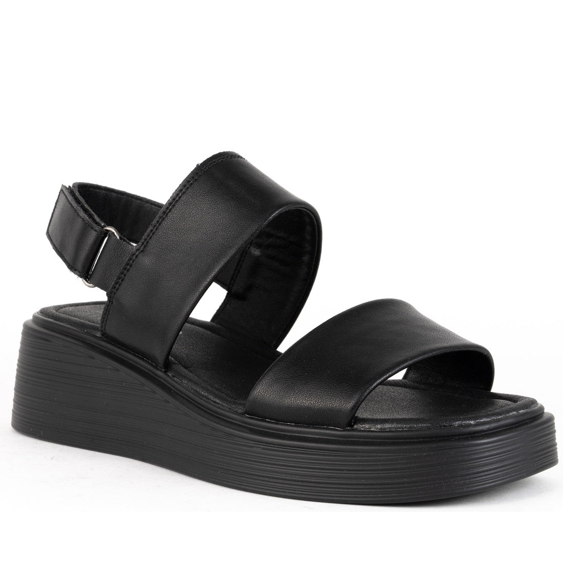 black casual open sandals