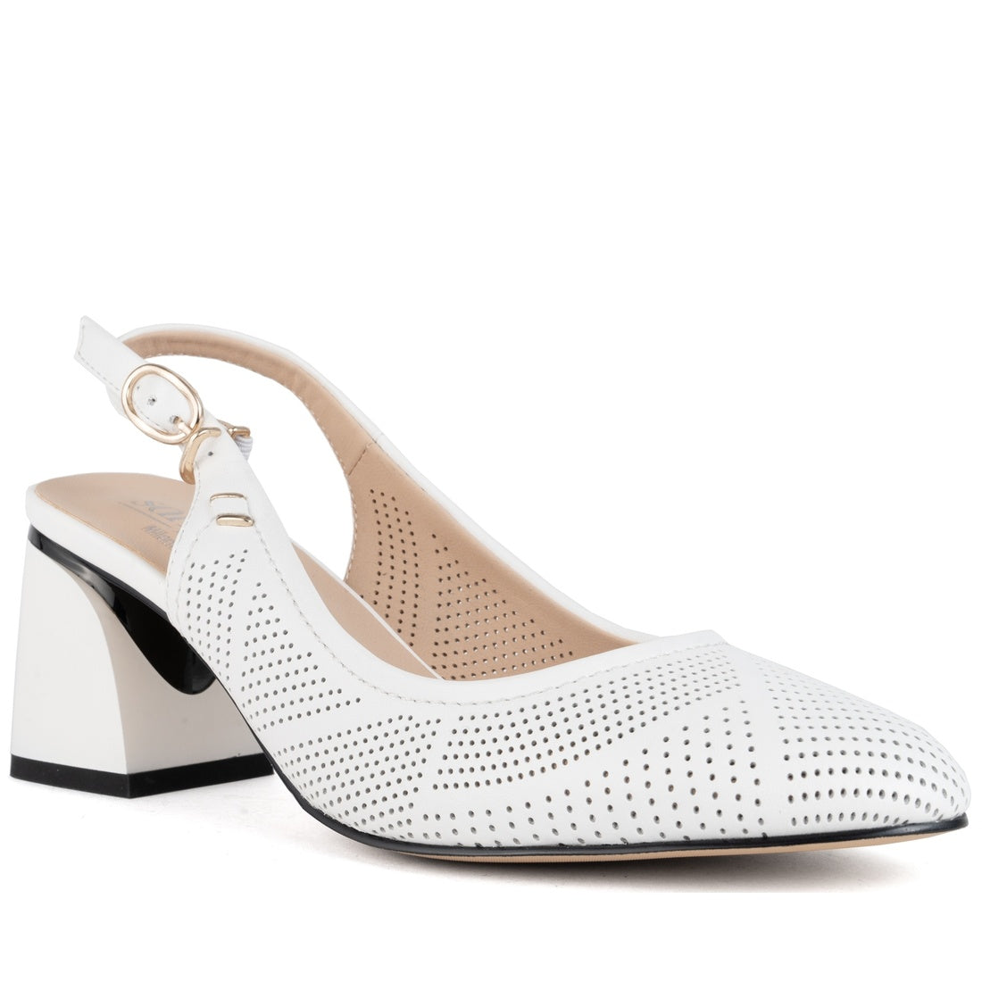 white elegant part-open pumps
