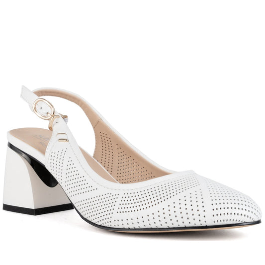 white elegant part-open pumps