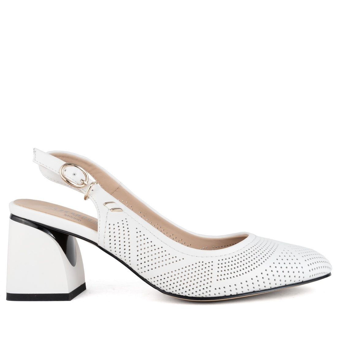 white elegant part-open pumps