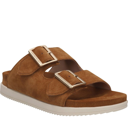 cognac casual open slippers