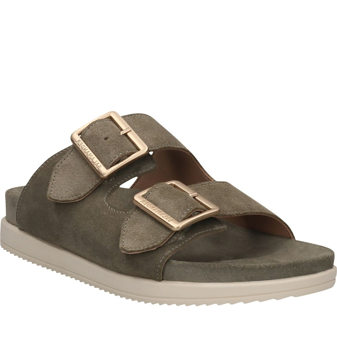 green casual open slippers