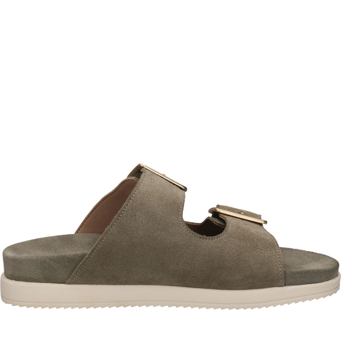 green casual open slippers