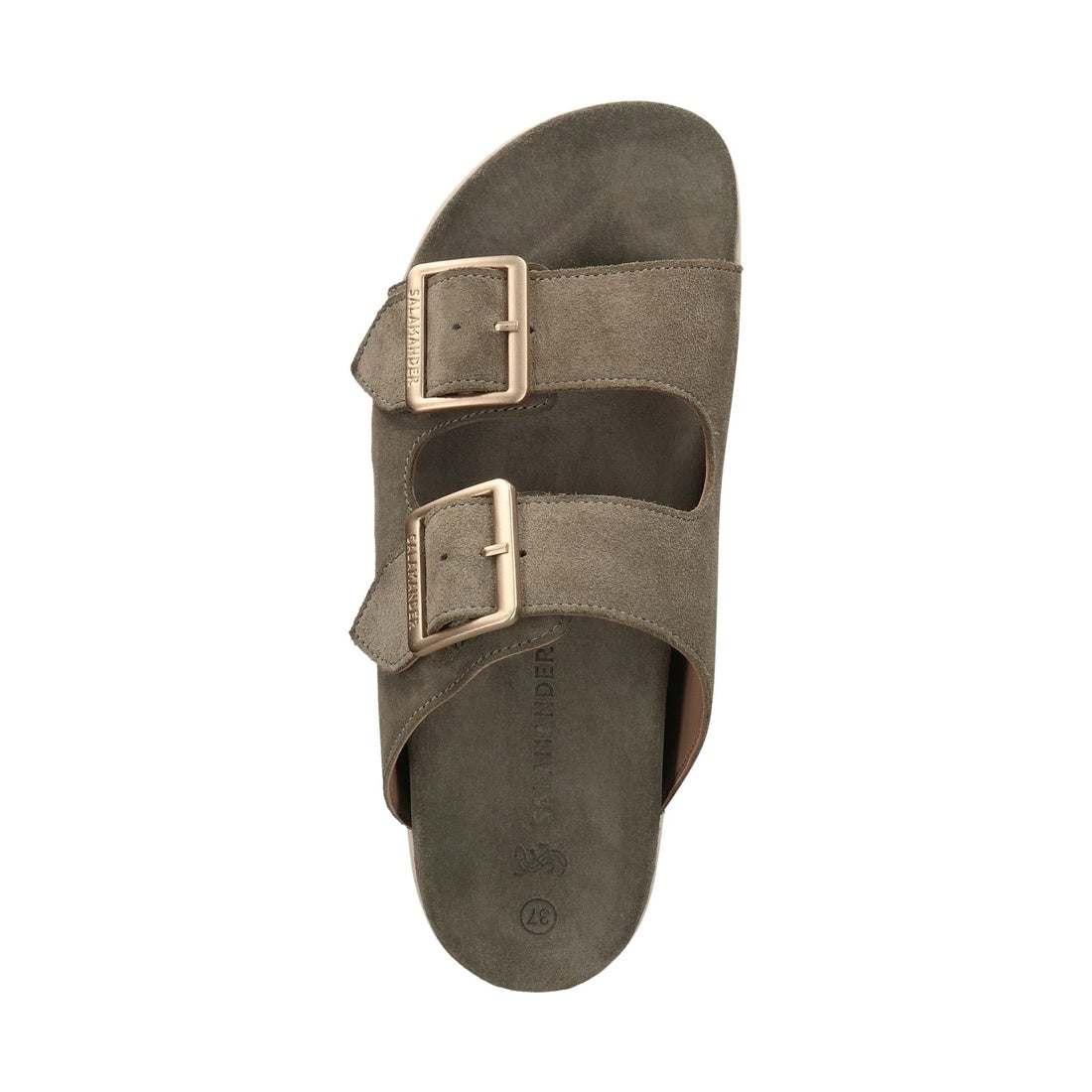 green casual open slippers