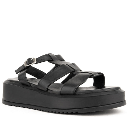 black casual open sandals