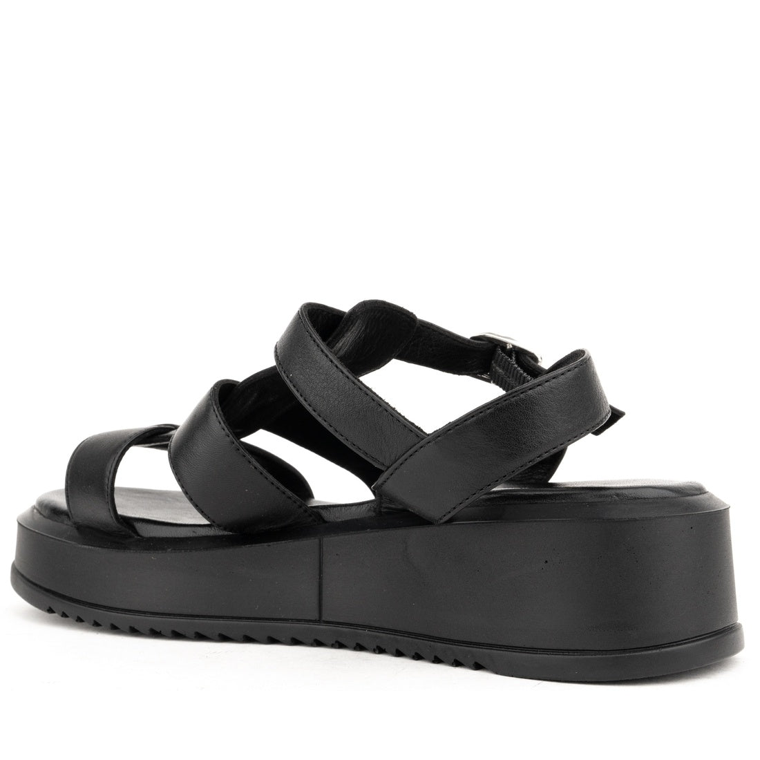black casual open sandals