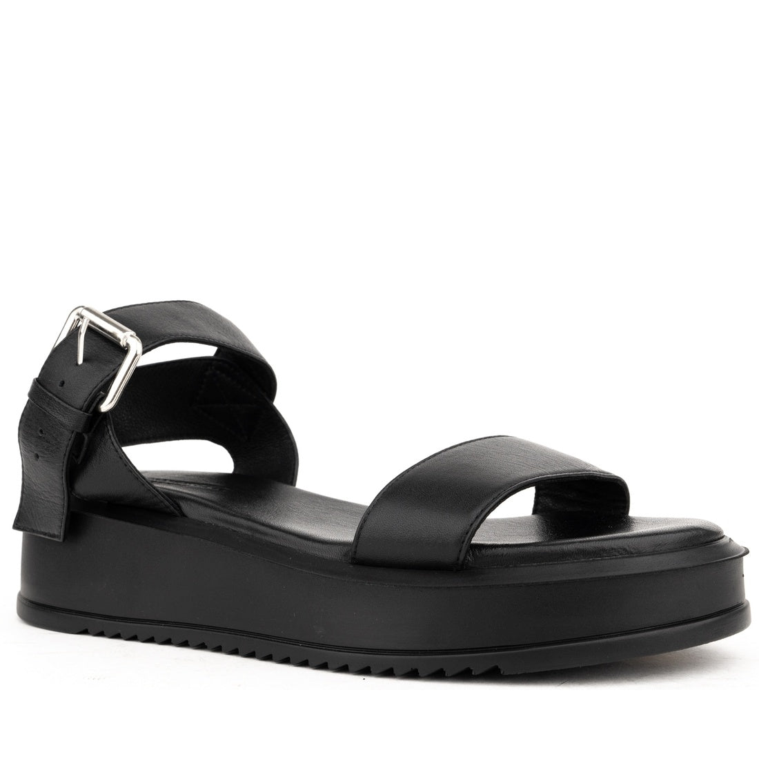 black casual open sandals