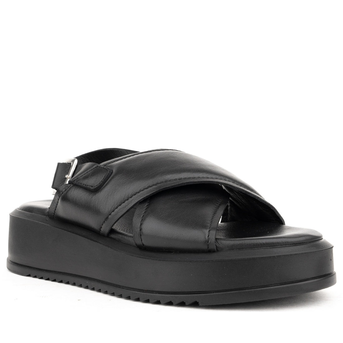 black casual open sandals