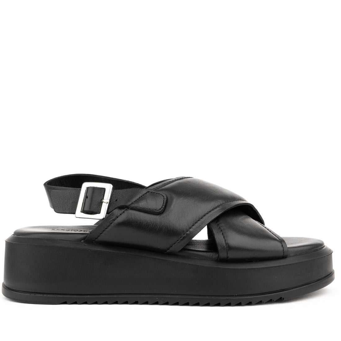 black casual open sandals