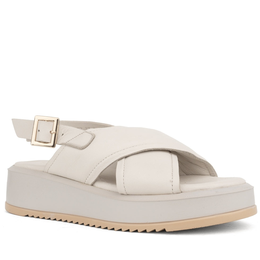 white casual open sandals