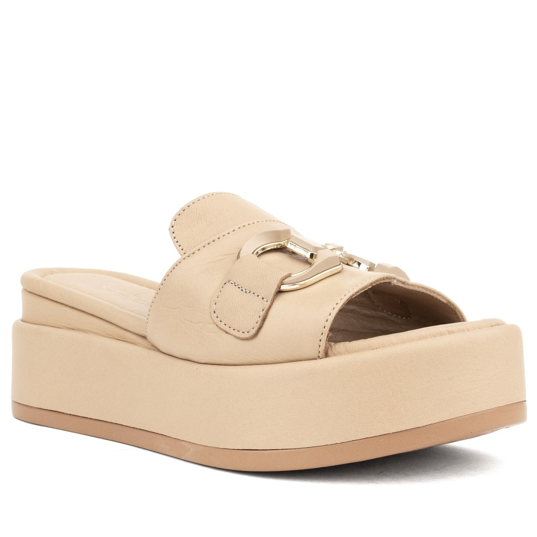 beige casual open slippers