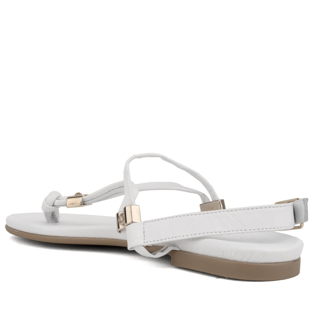 white casual open sandals